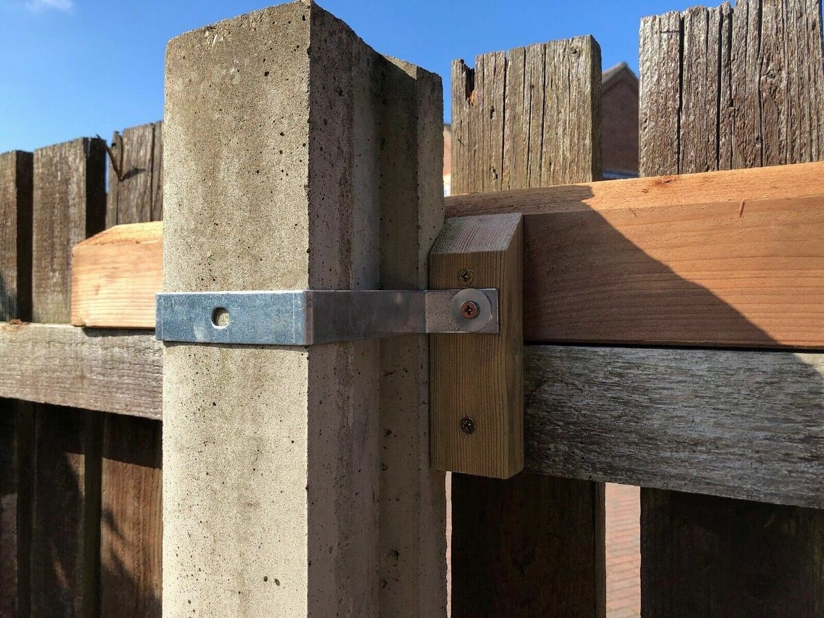 Concrete Post Cross Rail Fixings 75x75mm 3x3 Fence Bracket 2 Screws 1 Bolt EBay