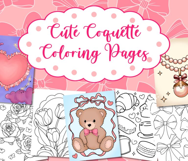 Coquette Coloring Pages Cute And Girly Coloring Pages Preppy Aesthetic Digital Coloring Book Printable Coloring Page For Adults And Teens Etsy