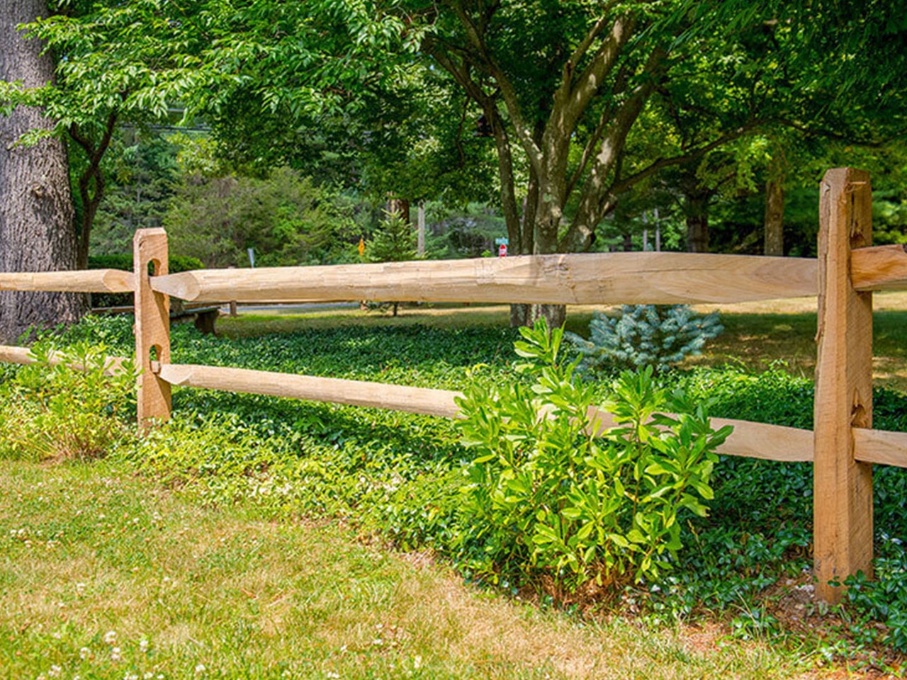 cedar post rail fence