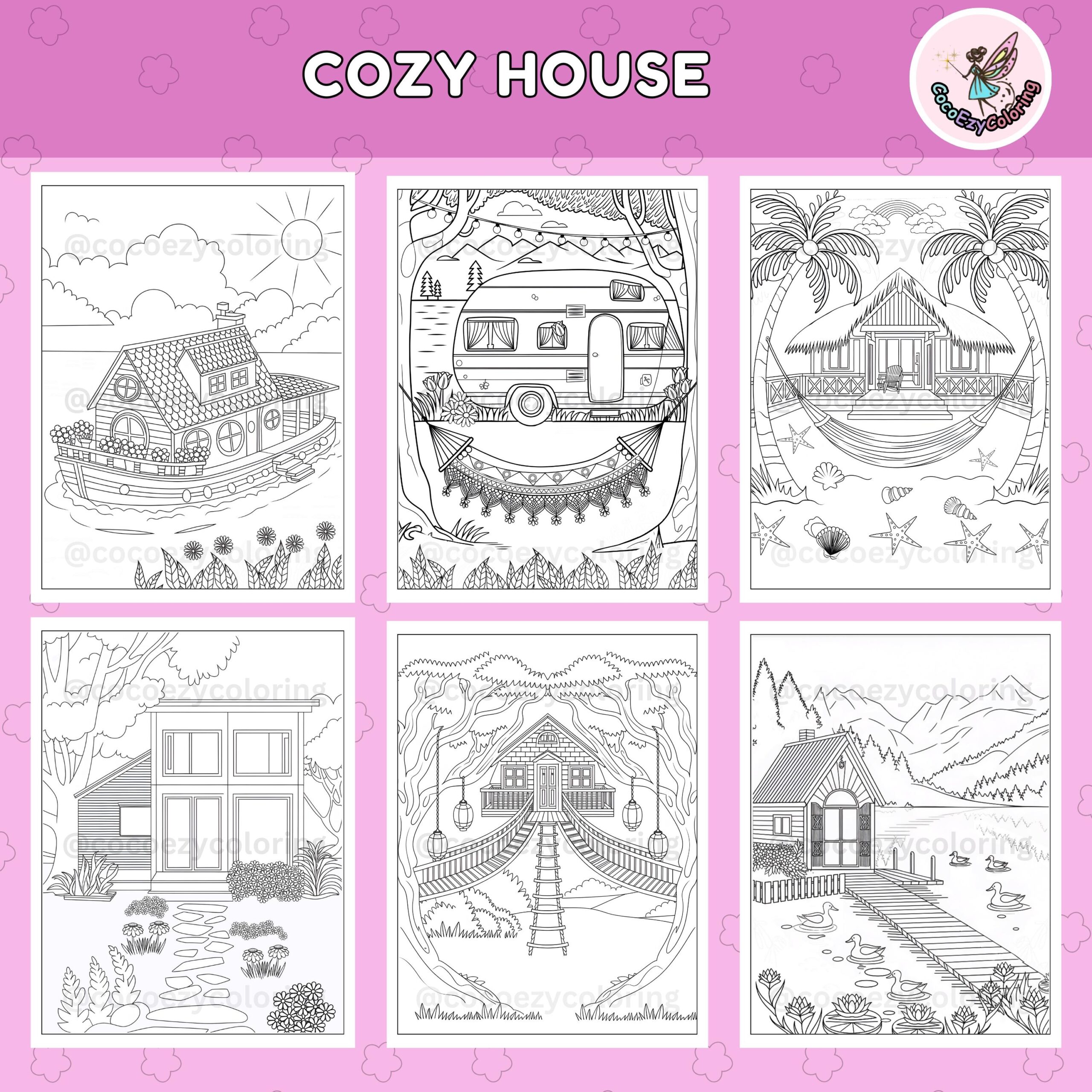 Cozy House Coloring Pages cozy Home Aesthetic coloring Pages For Adults coloring Pages relaxing Coloring Pages instant Digital Download Etsy