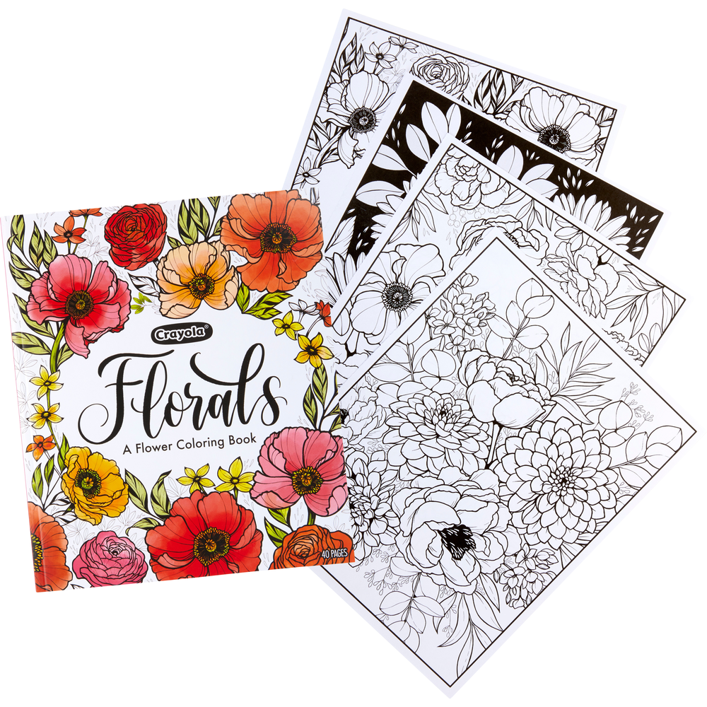 Crayola Florals Coloring Book White 8 5x10in 40Sht BP