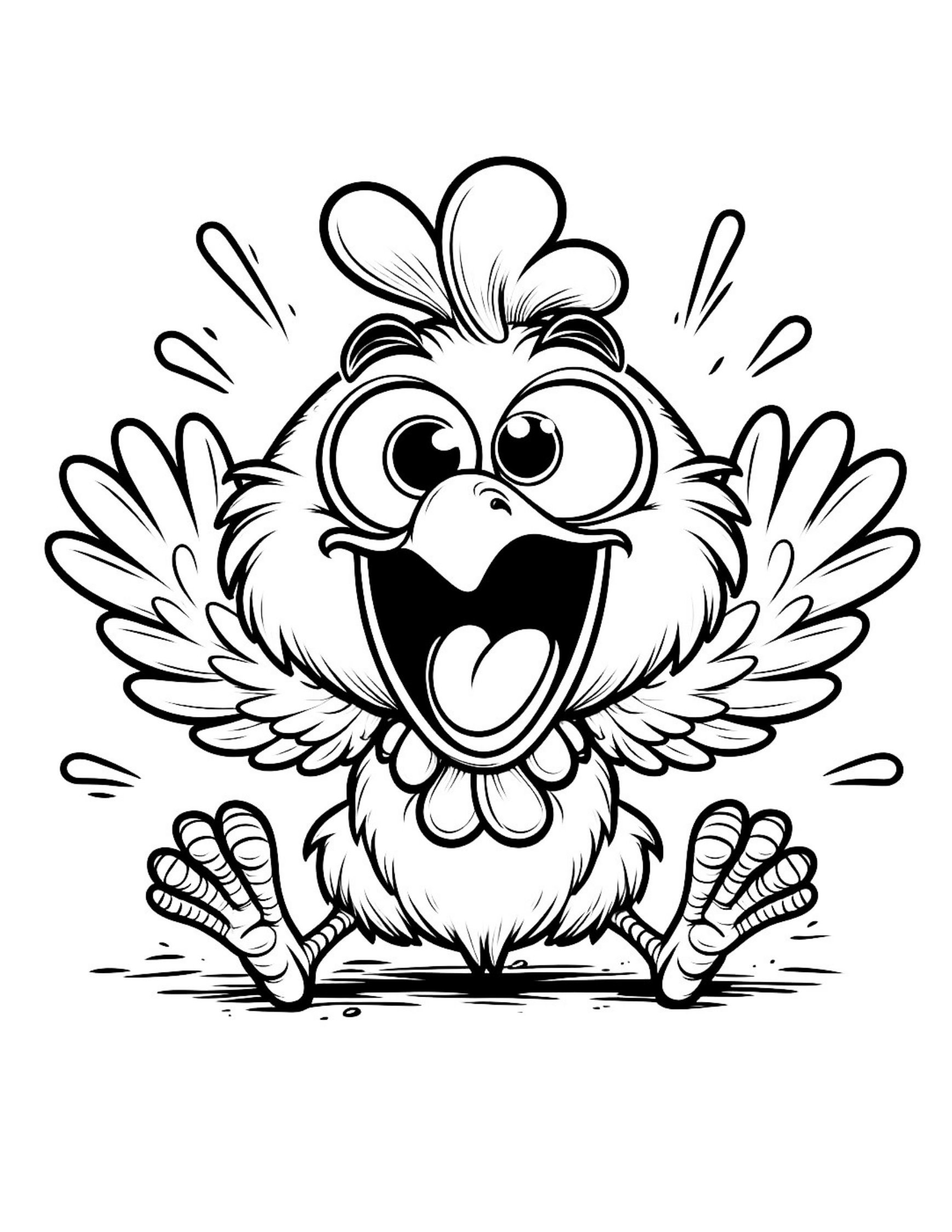 Crazy Chicken Coloring Book 50 Funny Printable Pages digital Download Etsy