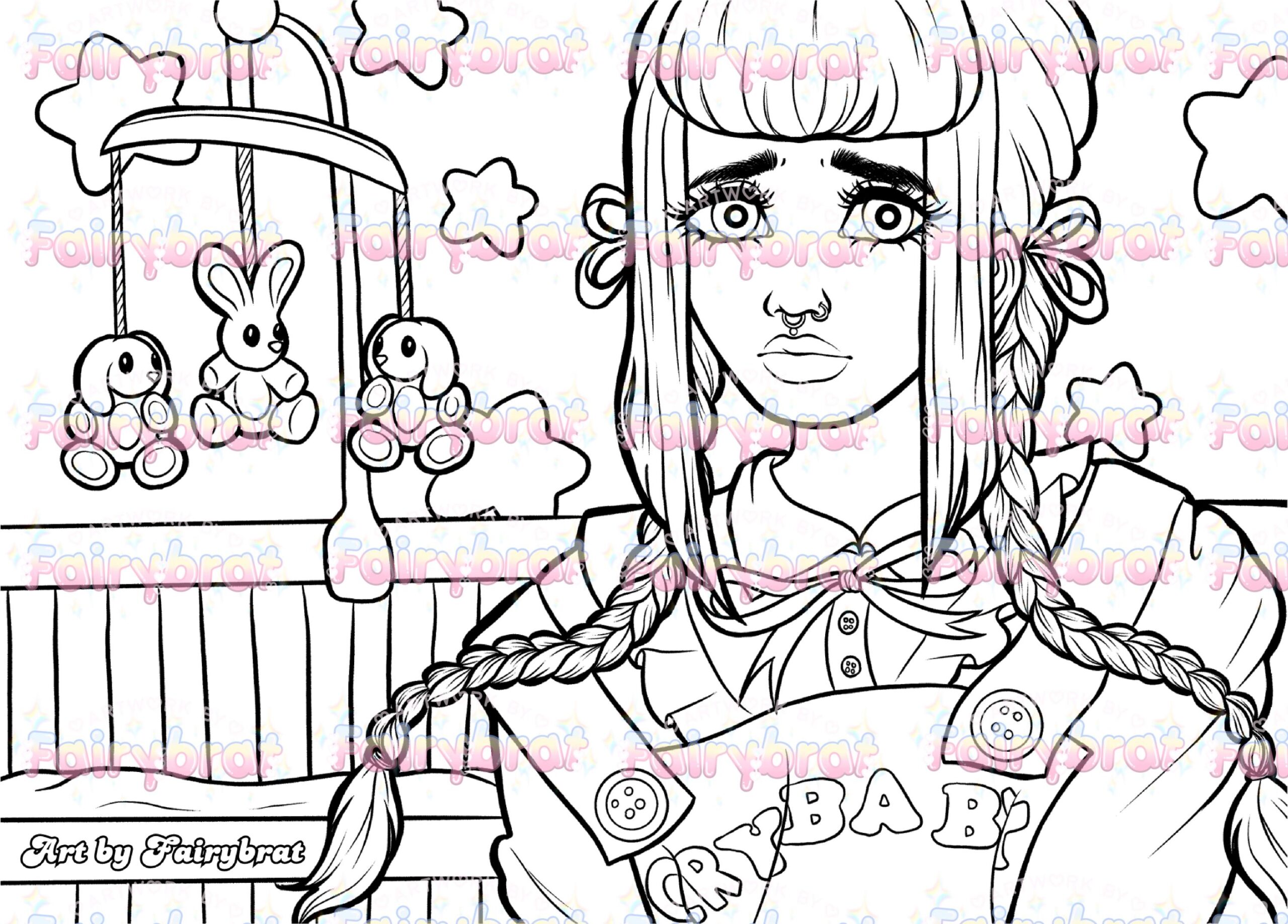 Cry Baby Coloring Page Etsy