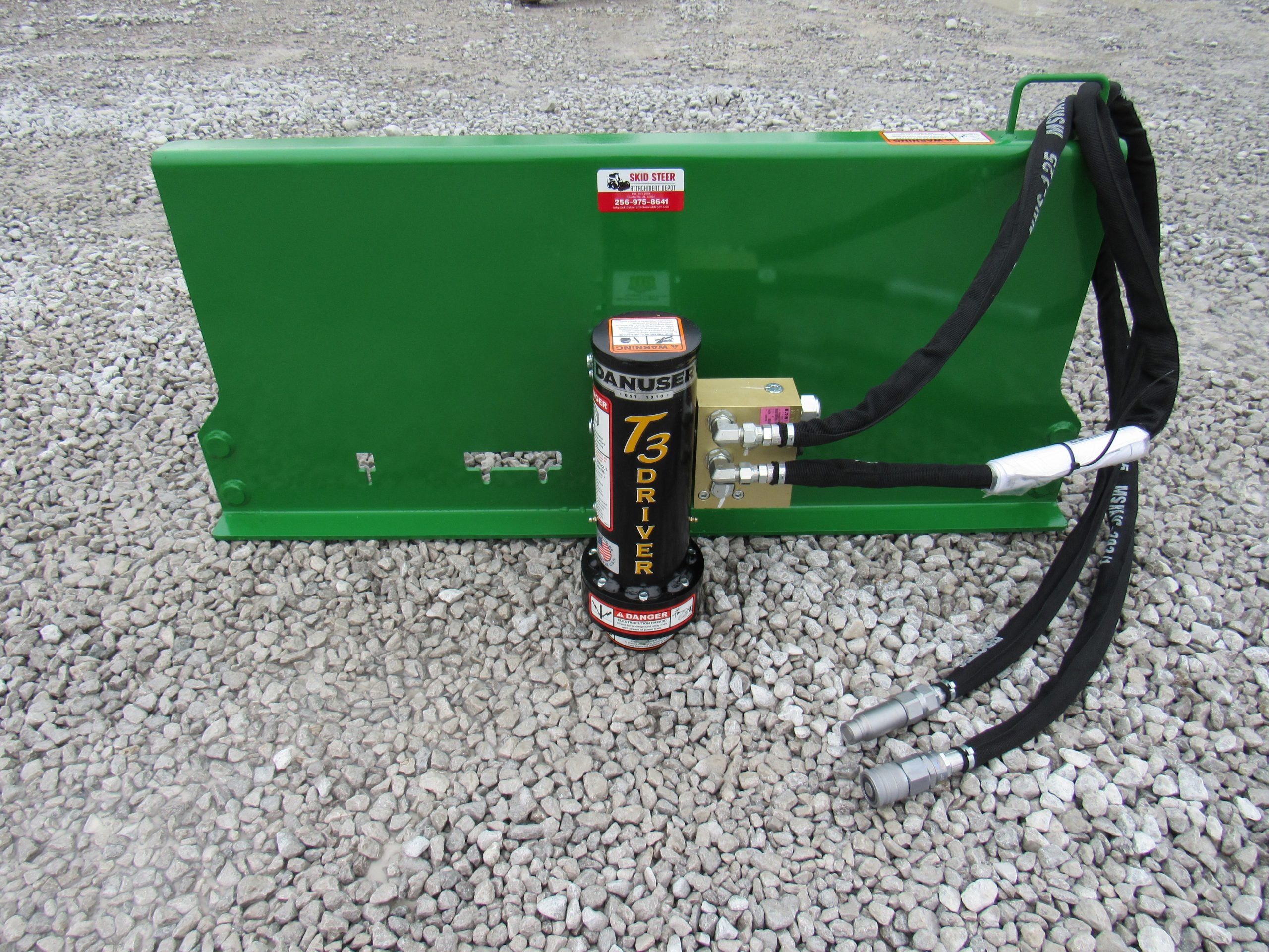 Danuser T3 Tee Post Driver 3 Diameter Oil Field Posts John Deere Tractor Loader Skid Steer Attachment Depot