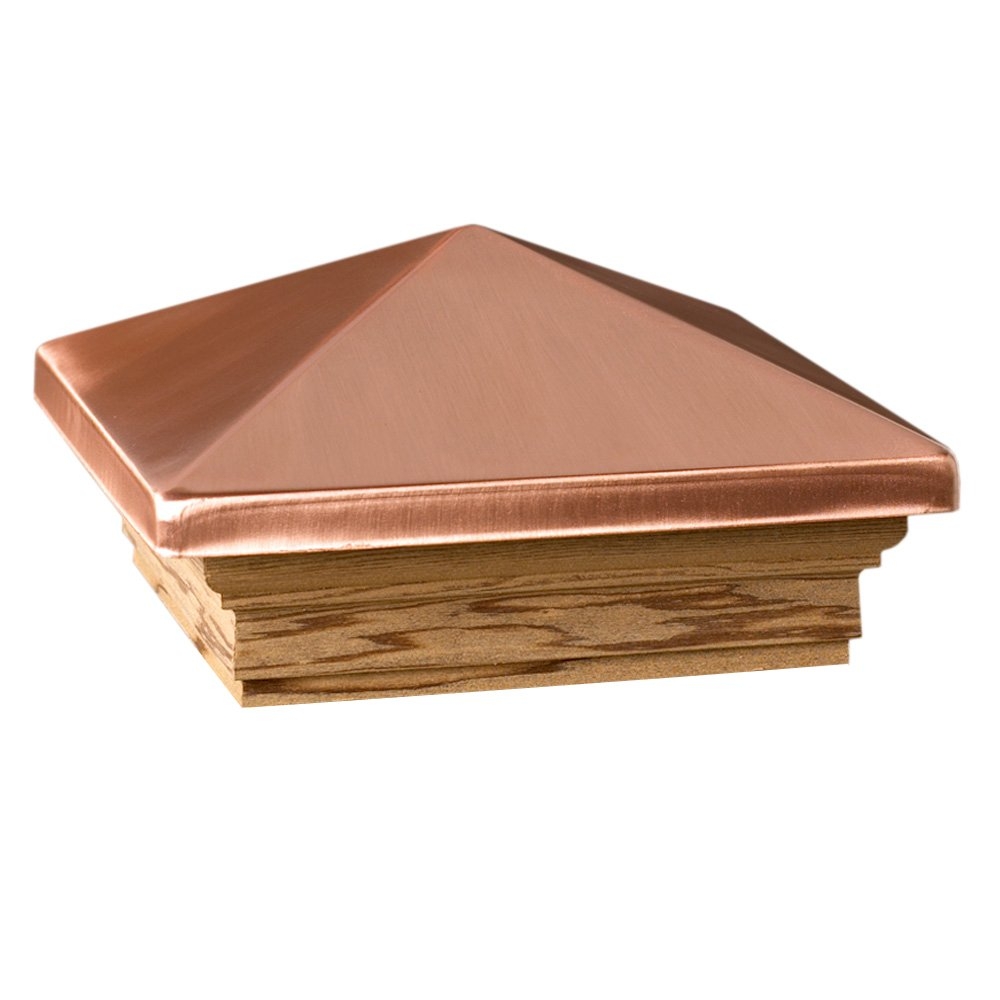 Deckorators 72223 Victoria High Point Copper Post Cap With Treated Base Nominal 4 x4 Decking Caps Amazon
