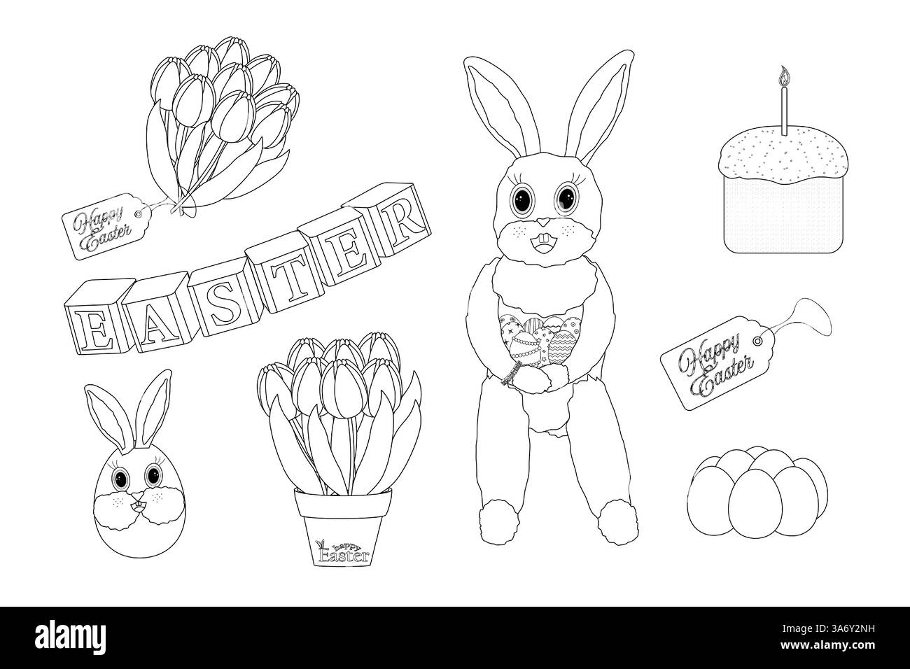 Decorated Easter Cake Stock Vector Images Alamy