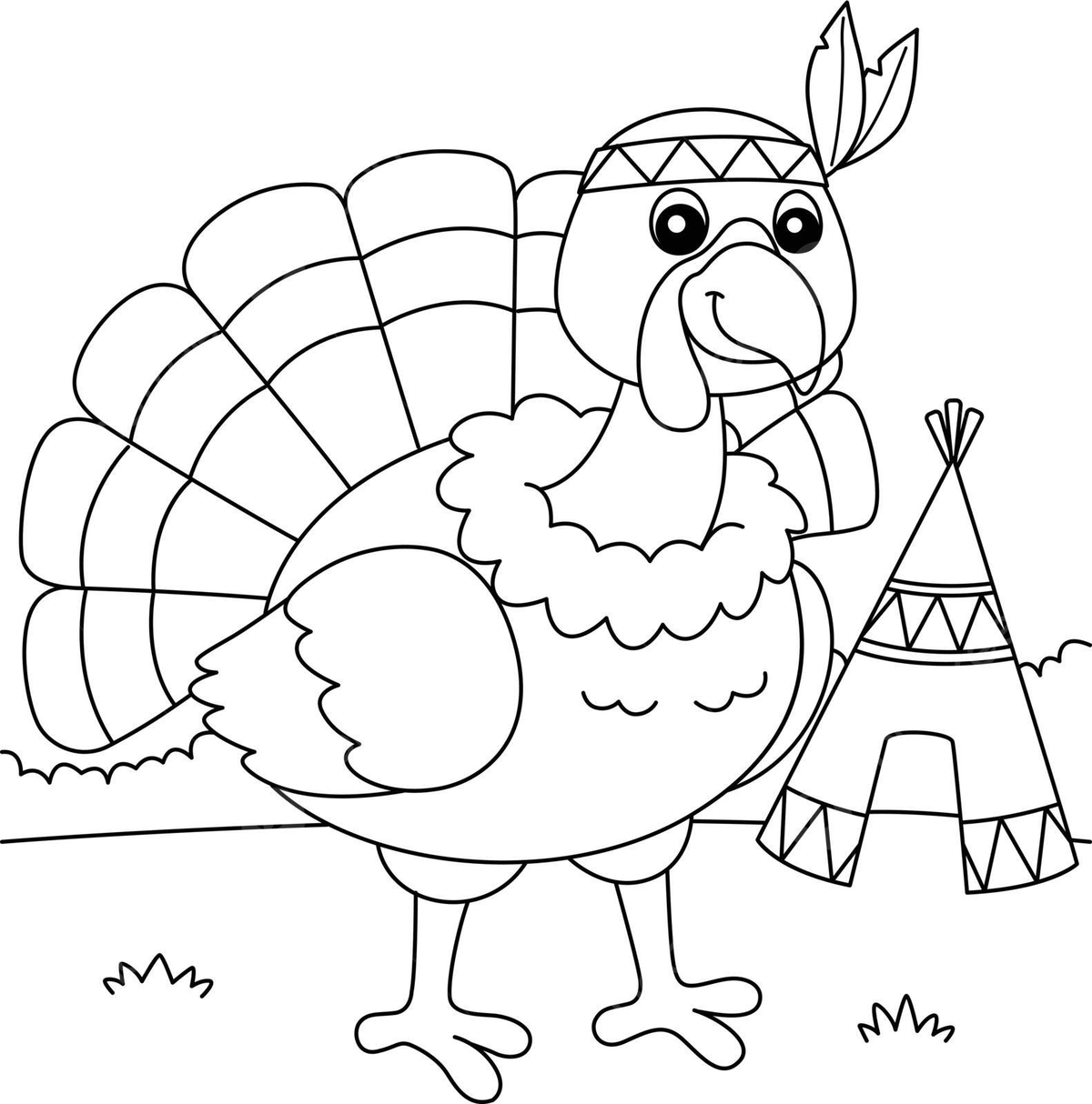 Desenho De Peru A o Gra as Com Cocar Indiano Para Colorir Vetor Livro Americano PNG Desenho De Peru Desenho De Livro Desenho De Vestido Imagem PNG E Vetor Para Download Gratuito
