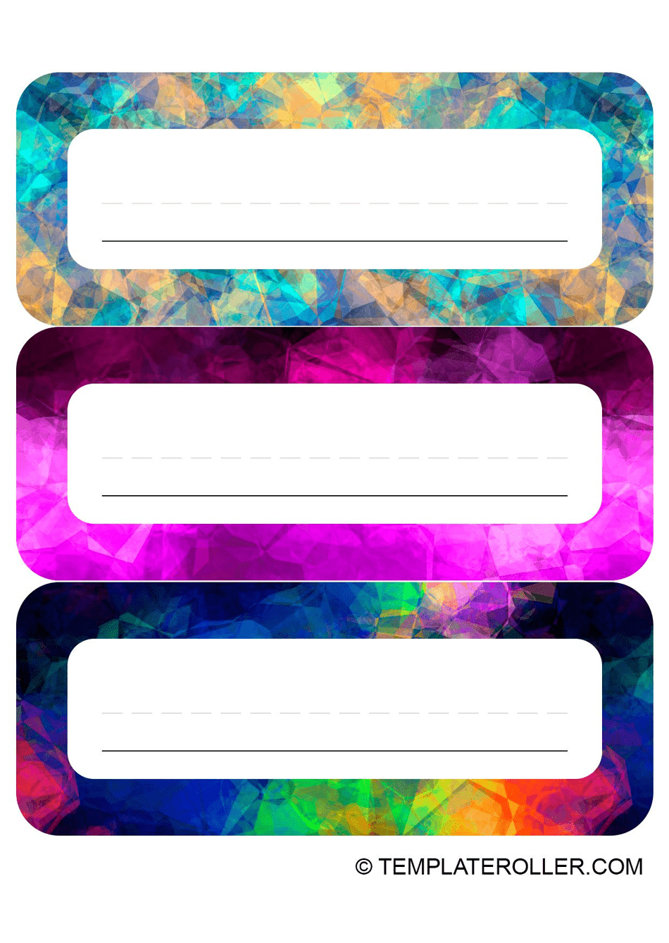 Desk Name Tag Template Blue Pink Dark Blue Download Printable PDF Templateroller
