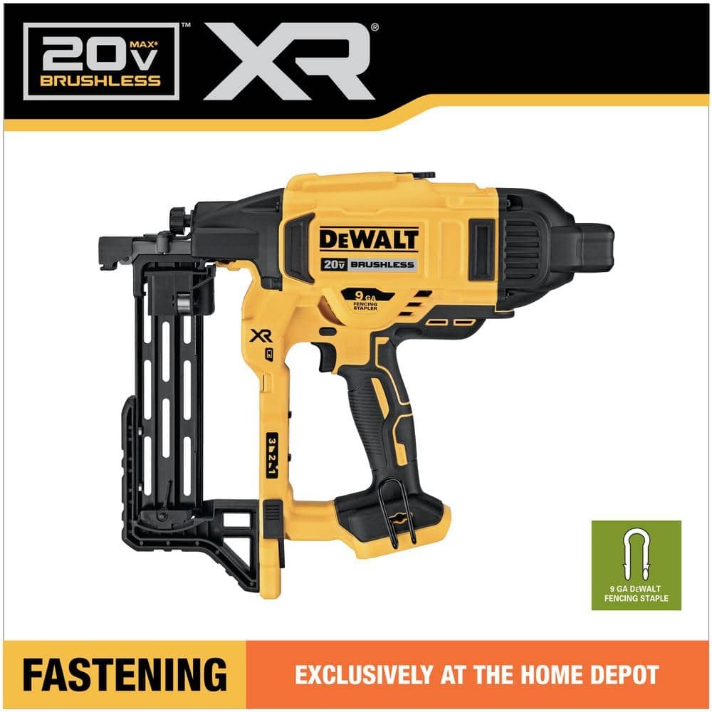 DEWALT 20V MAX 9 Gauge Cordless Fencing Stapler Tool Only DCFS950B The Home Depot