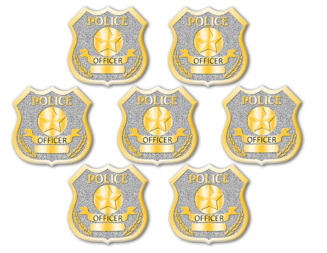 DIGITAL DOWNLOAD Police Badge Printable Stickers Law Enforcement Dramatic Play Center Cop Dress Up Costume Community Helper Name Tags Etsy