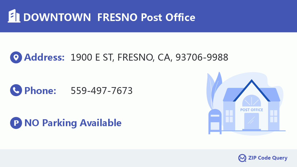 DOWNTOWN FRESNO Post Office California United States ZIP Code 5 Plus 4 