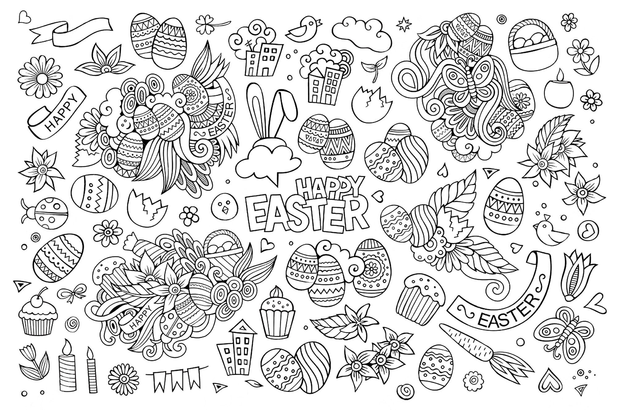 Easter Drawings Easter Coloring Pages For Kids