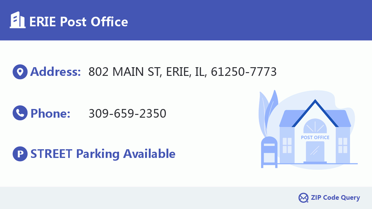 ERIE Post Office Illinois United States ZIP Code 5 Plus 4 