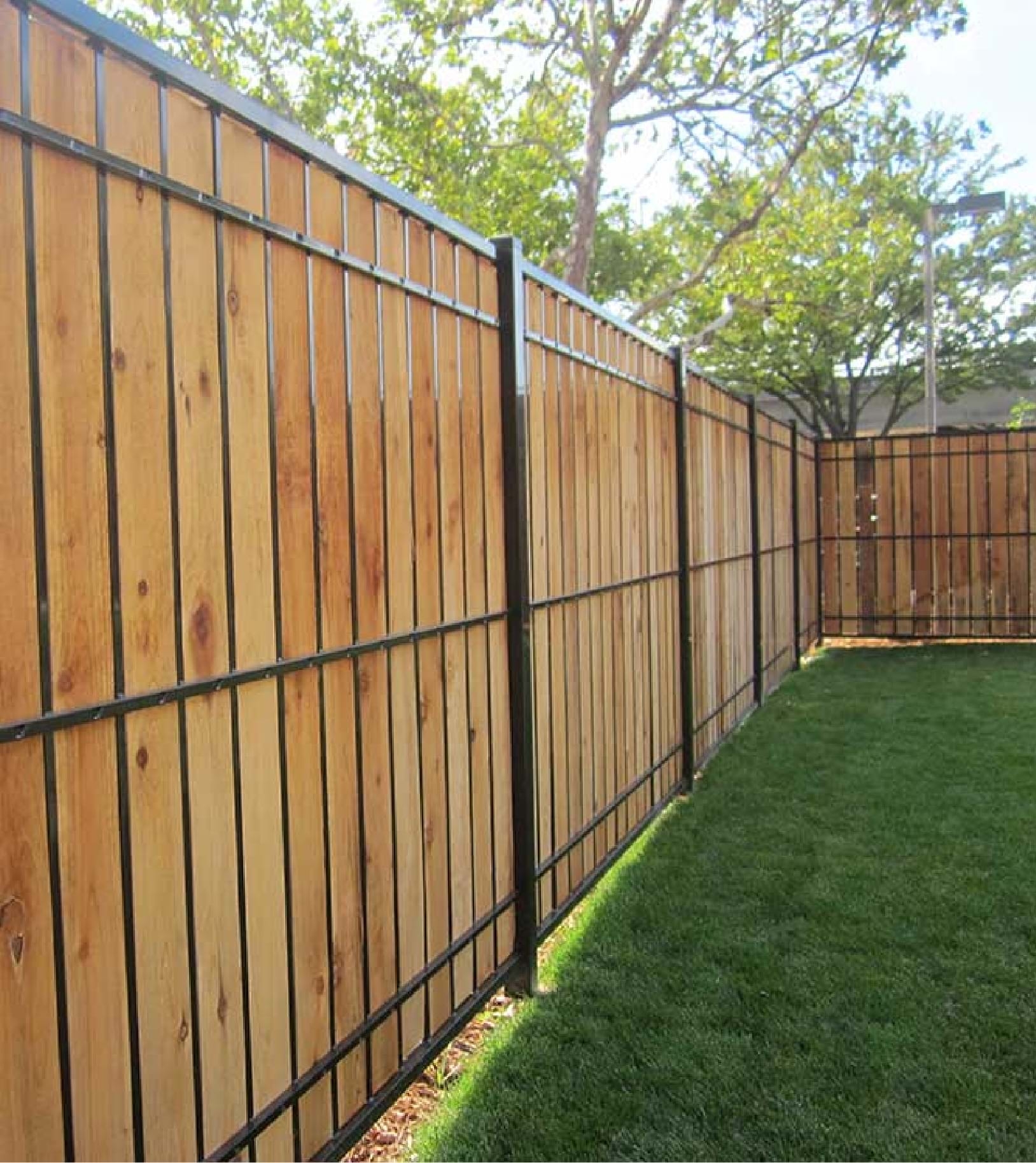 Estate Ornamental Privacy Fencing Steel And Wood Fence