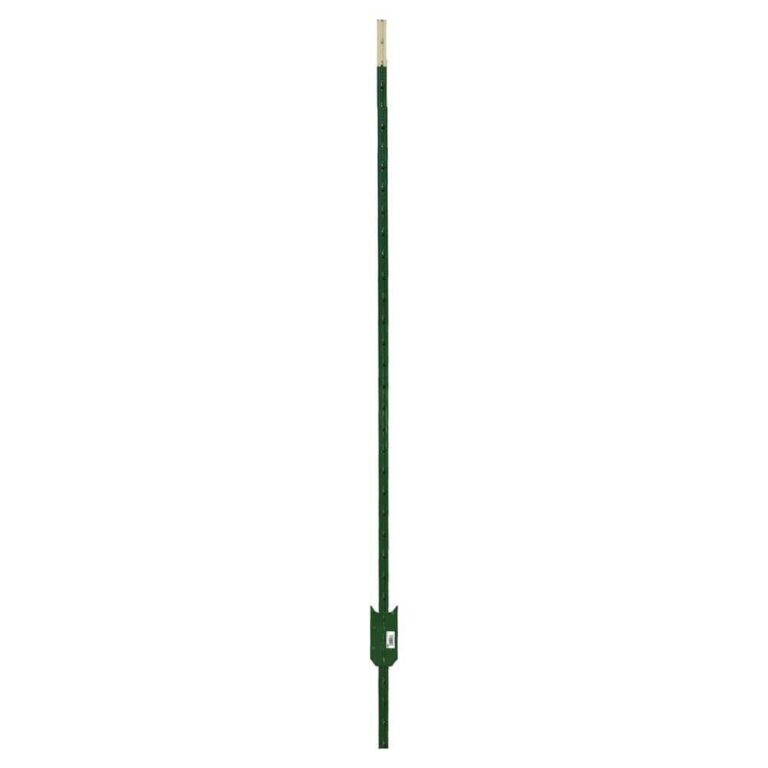 Everbilt 1 3 4 In X 3 1 2 In X 6 Ft Green Steel Fence T Post With Anchor Plate 901176EB The Home Depot