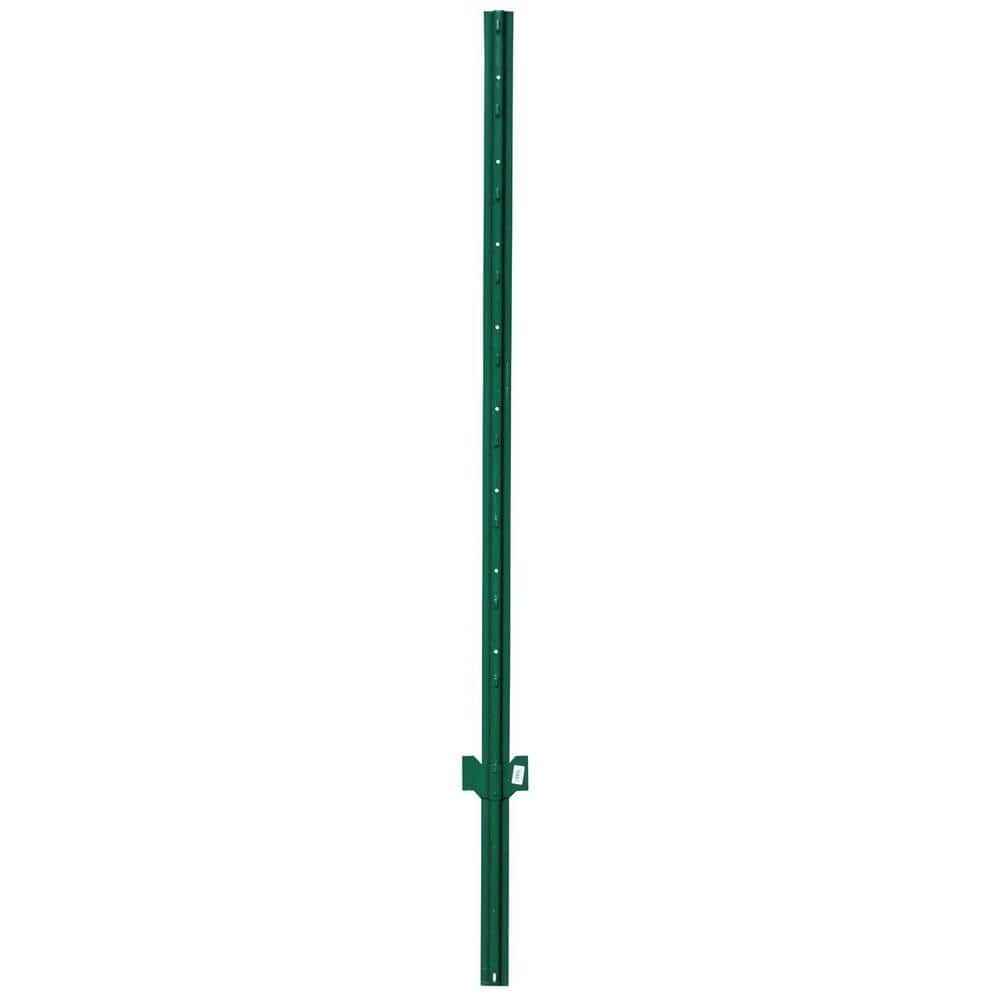 Everbilt 1 In X 2 1 4 In X 7 Ft Green Steel Fence U Post With Anchor Plate 901157EB The Home Depot