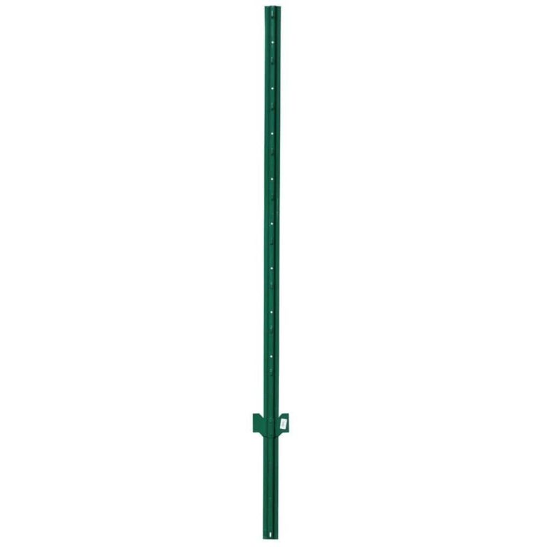Everbilt 1 In X 2 1 4 In X 7 Ft Green Steel Fence U Post With Anchor Plate 901157EB The Home Depot