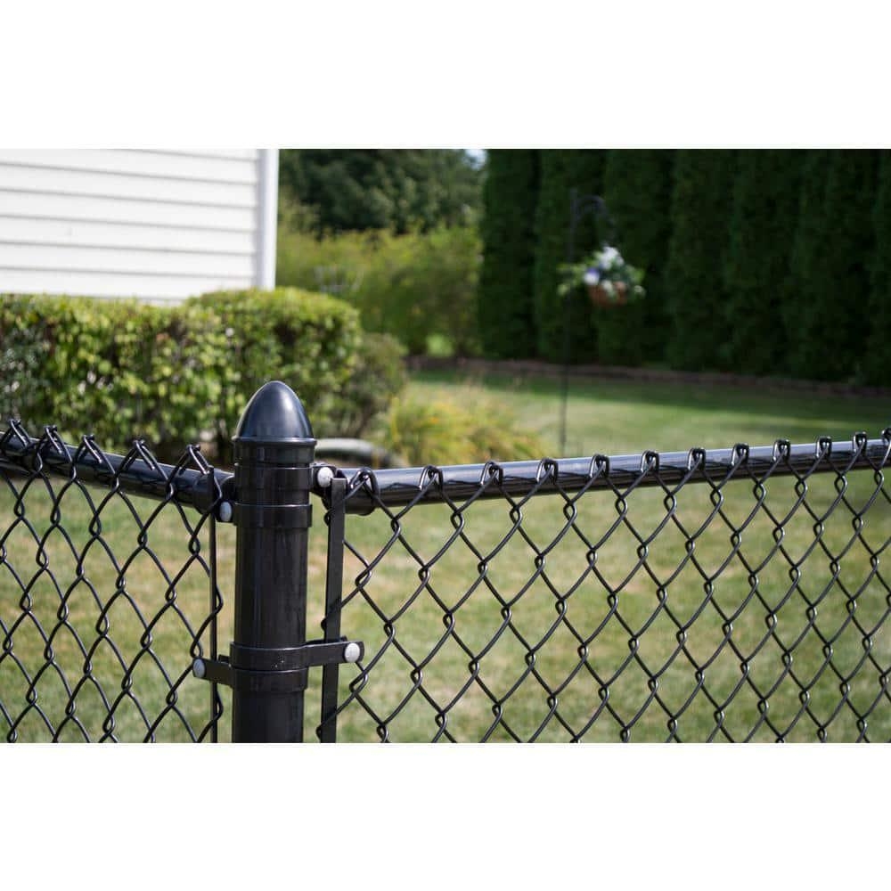 Everbilt Chain Link Fence Post 1 5 8 In X 6 Ft Galvanized Coated Steel Black EBay