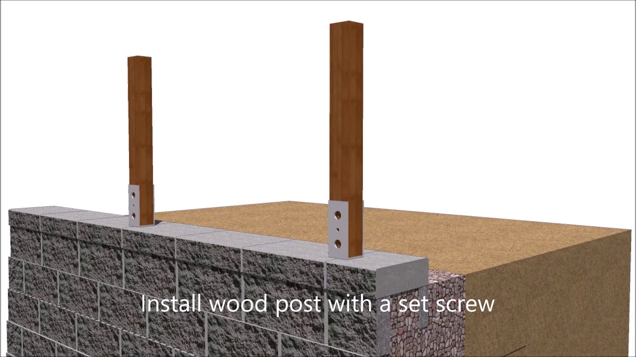 concrete block fence post