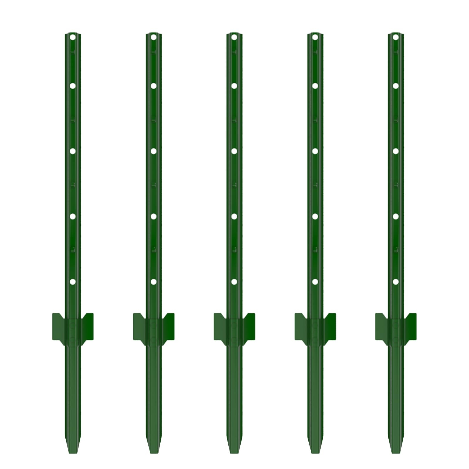Fence Posts 3 Feet Pack Of 5 3 4 5 6 7Ft Heavy Duty Garden Metal Steel Fence Post With U Channel No Dig Steel U Post Fencing For Lawn Garden Amazon