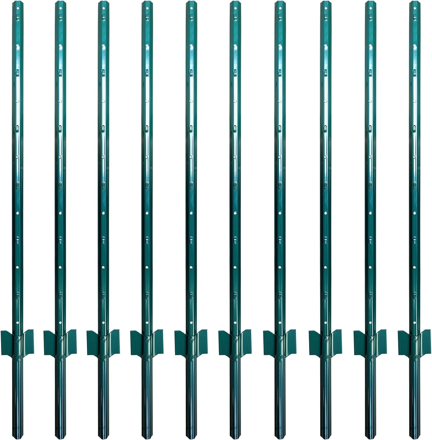 Fence Posts 4 Feet Sturdy Duty Metal Fence Post Pack Of 10 No Dig Garden U Post For Wire Fencing Steel Post For Yard Outdoor Wire Walmart