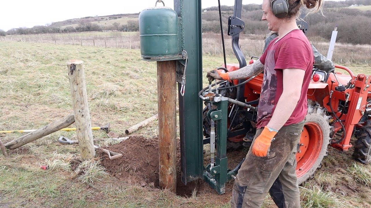 fence post driver for tractor
