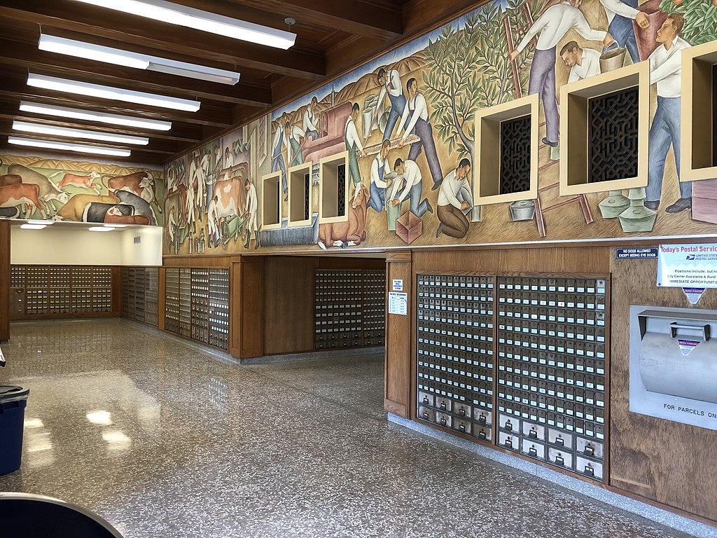 File Bentura Post Office interior With Postal Boxes And Murals jpg Wikimedia Commons