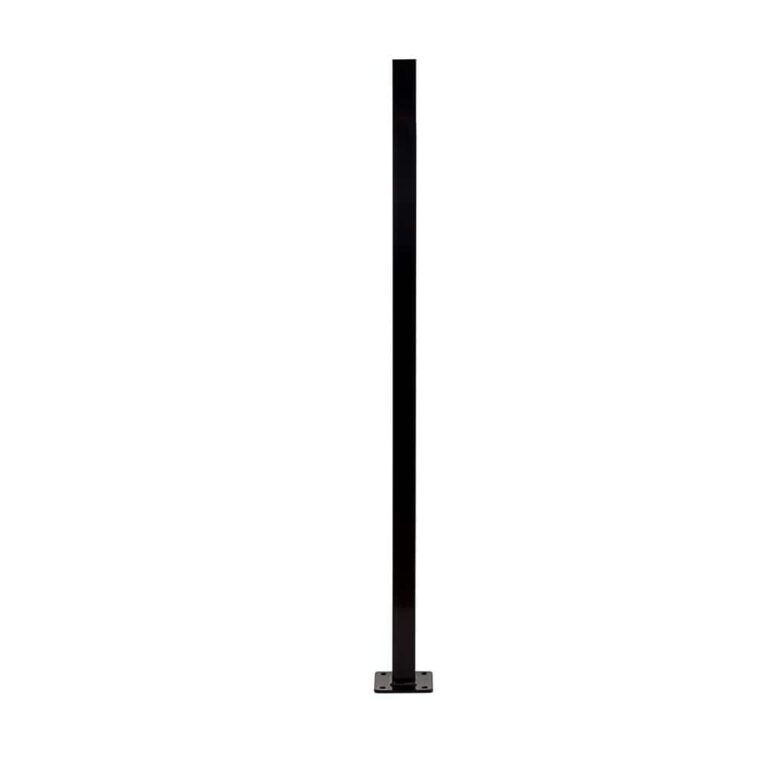 FORTRESS Versai 2 In X 2 In X 4 Ft Gloss Black Steel Fence Post With 5 In Base Plate 640077 The Home Depot