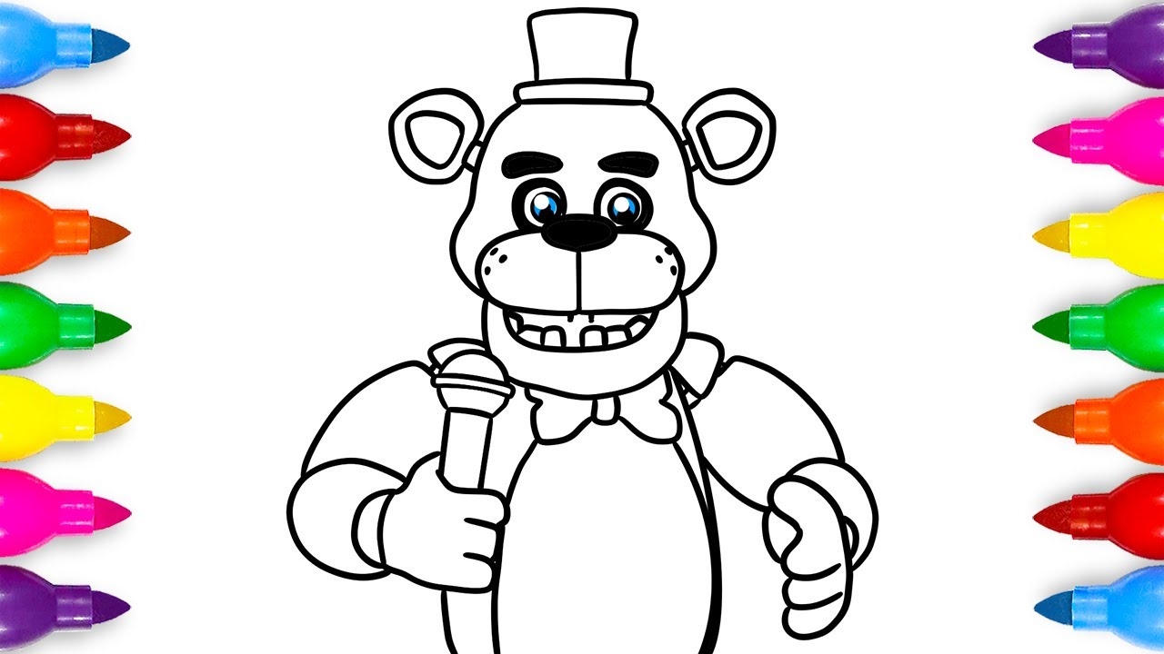 Freddy Fazbear Coloring Pages Five Nights At Freddy s Draw Freddy YouTube
