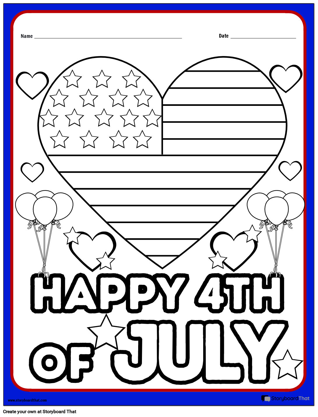Free 4th Of July Worksheets For 2025 Storyboard That