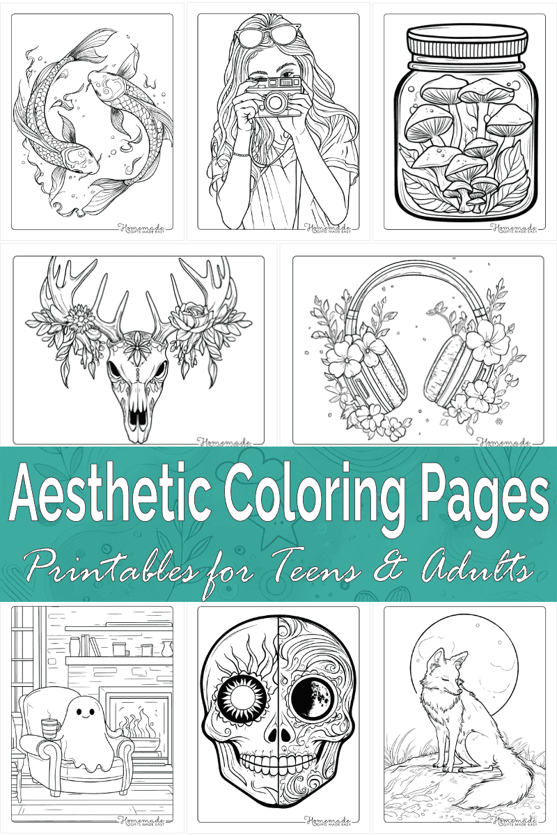 coloring pages for teens aesthetic