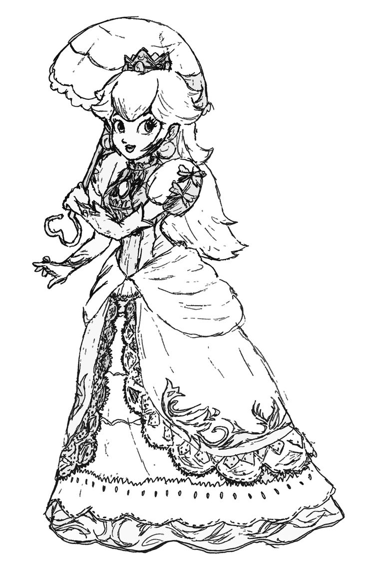 princess peach coloring pages printable