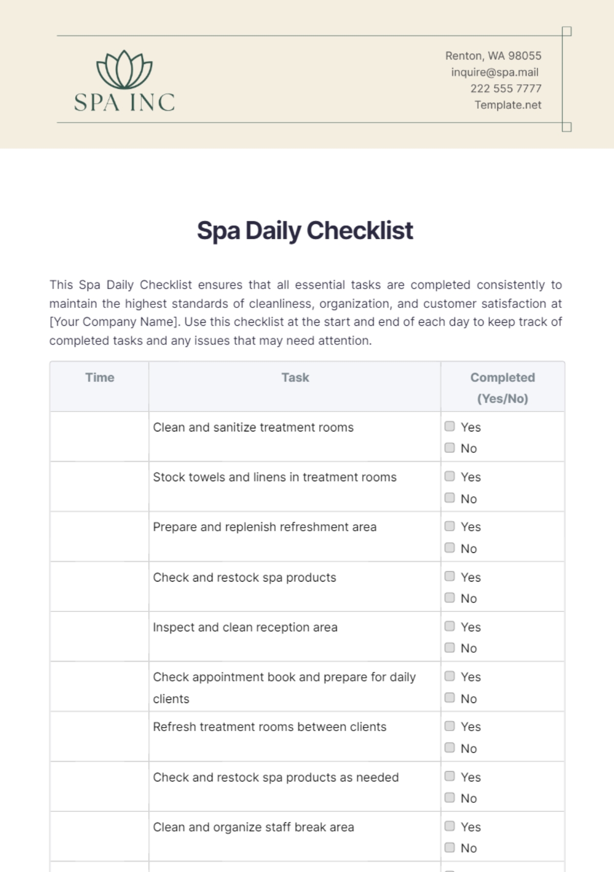 Free Printable Dental Office Daily Checklist Template To Edit Online