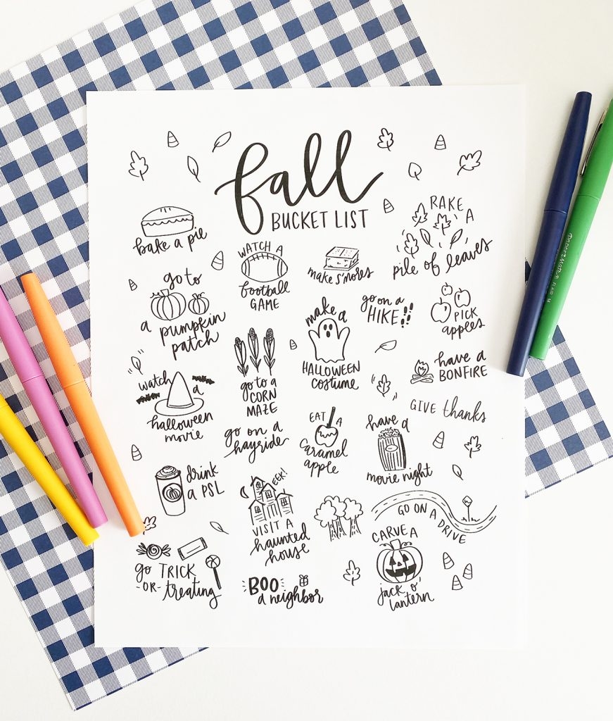 FREE Printable Fall Bucket List Pineapple Paper Co 