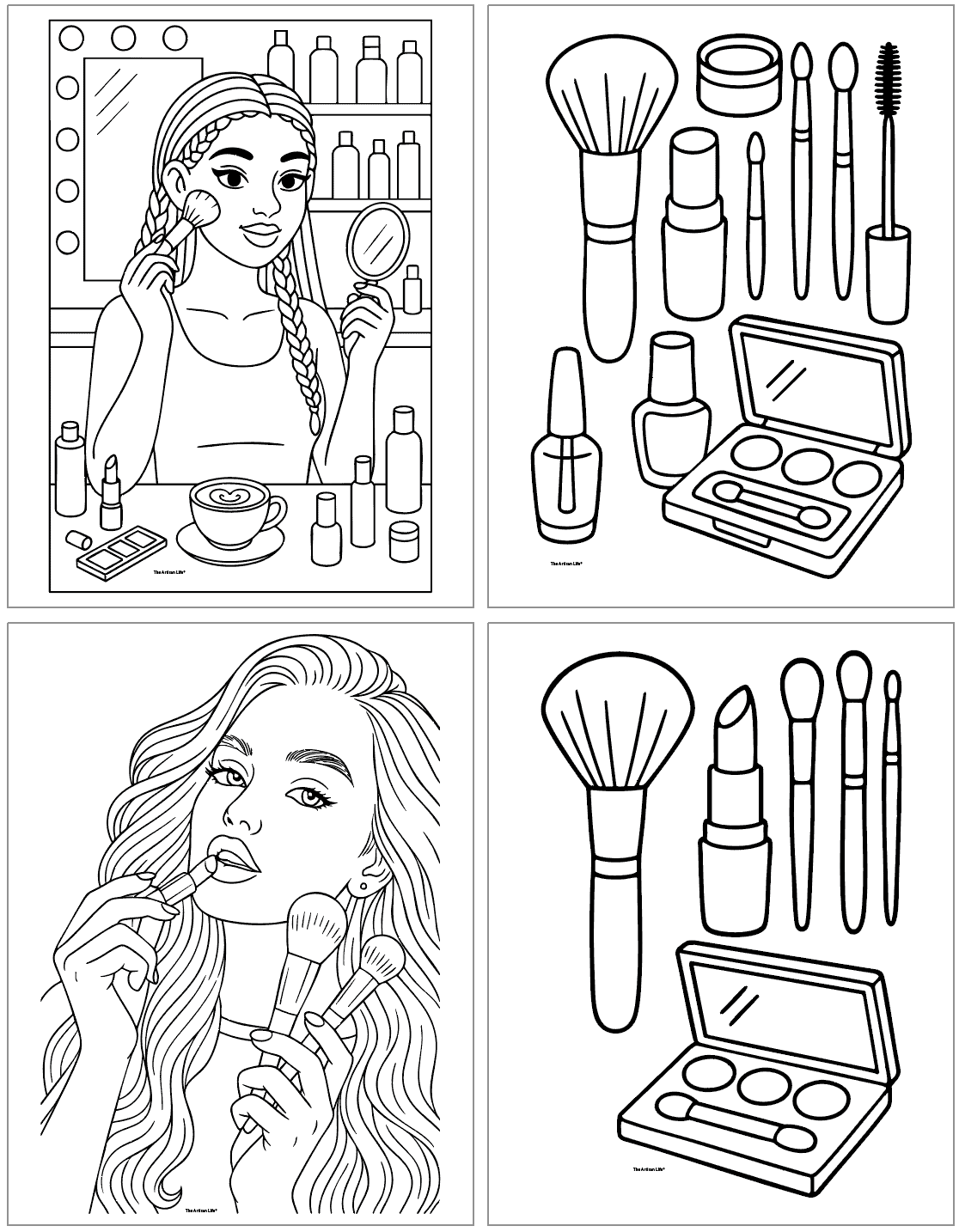 aesthetic skincare coloring pages