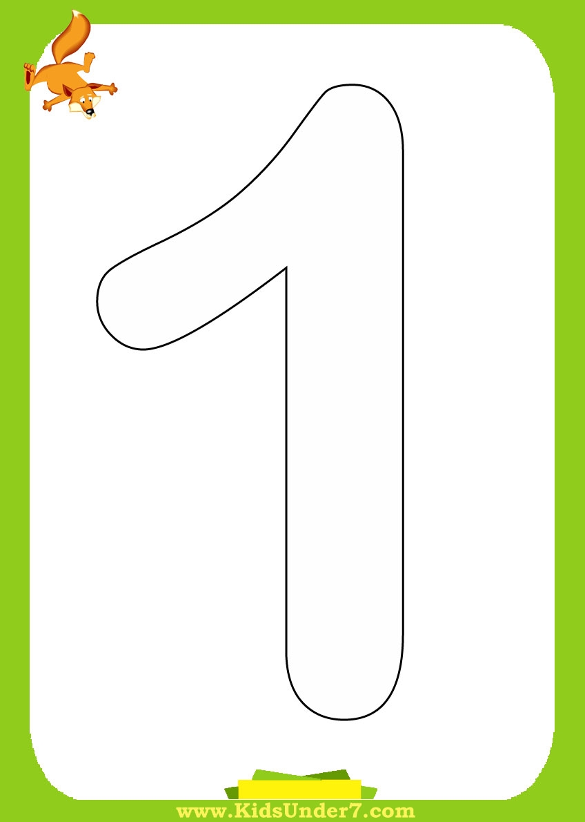 Free Printable Number One Coloring Page Worksheets Library