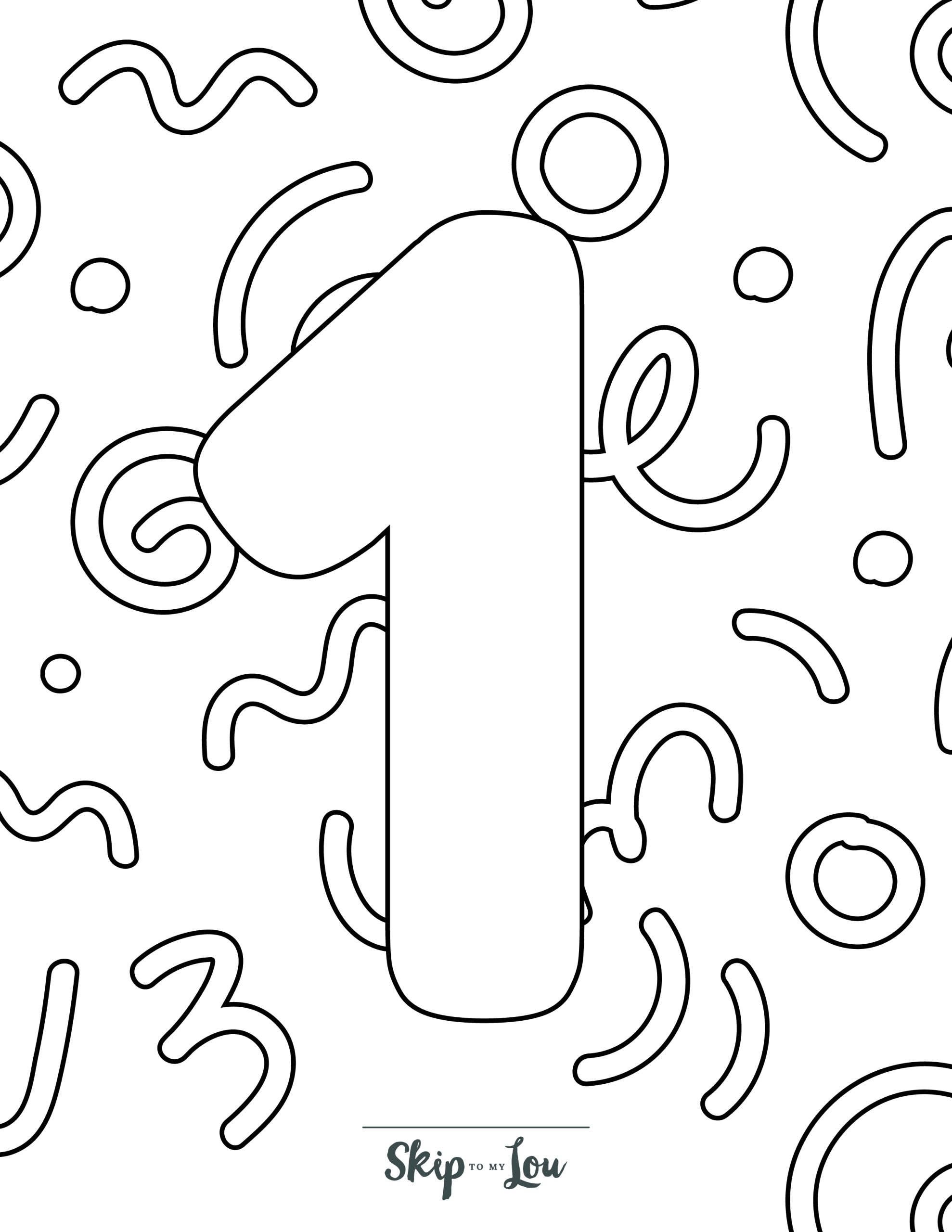Free Printable Number One Coloring Page Worksheets Library