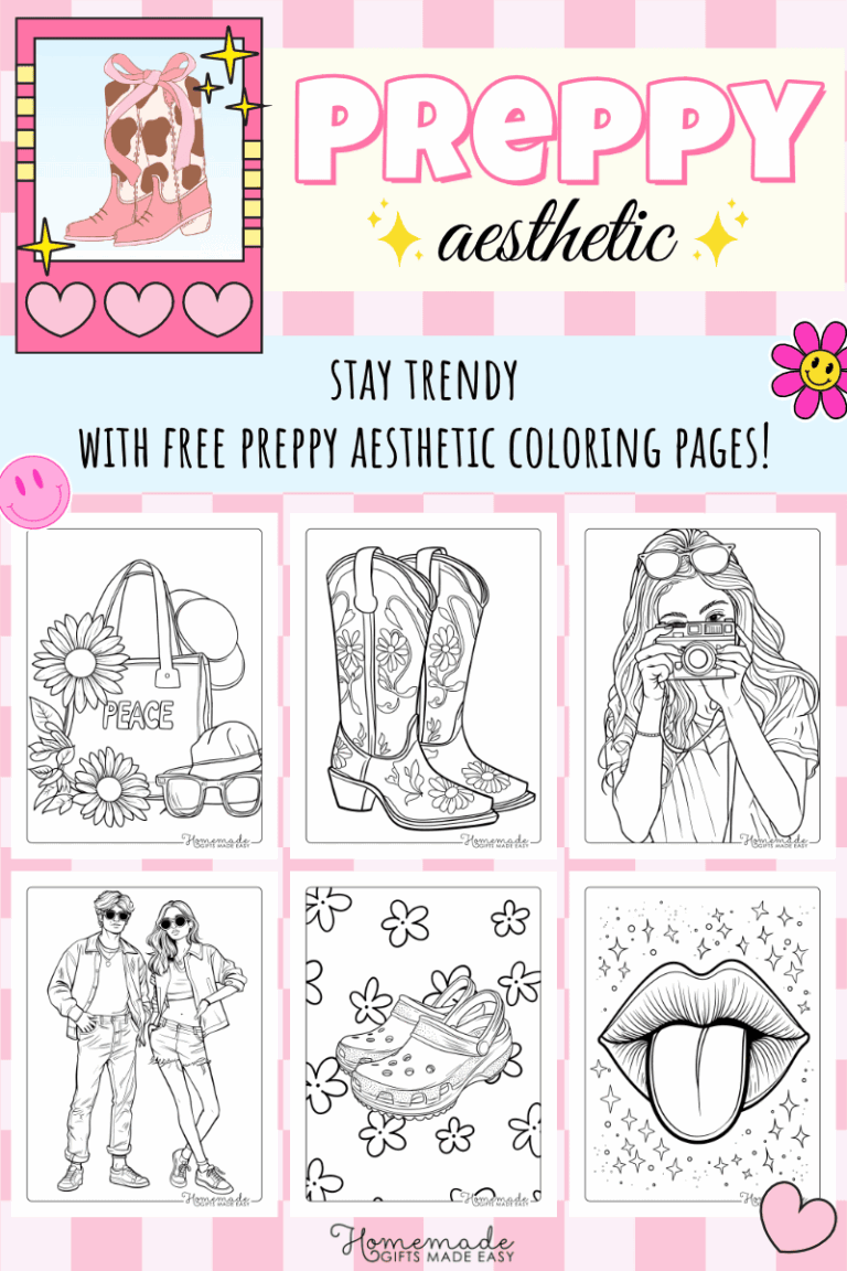 Free Printable Preppy Coloring Pages For Teens And Adults