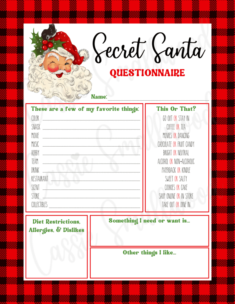 printable office secret santa questions
