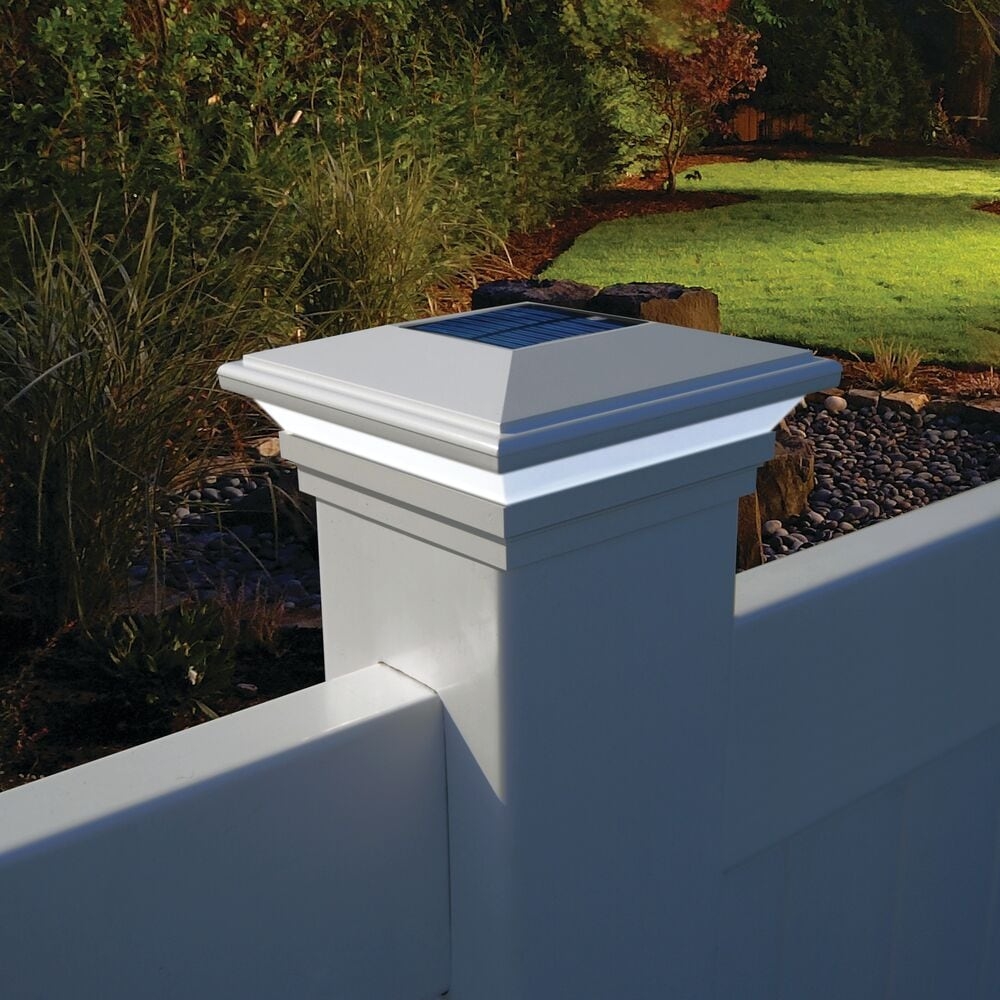 Freedom 5 0 Inches W X 5 0 Inches L White Vinyl Fence Post Cap Fits Common Post Measurement 5 in X 5 in In The Fence Post Caps Department At Lowes