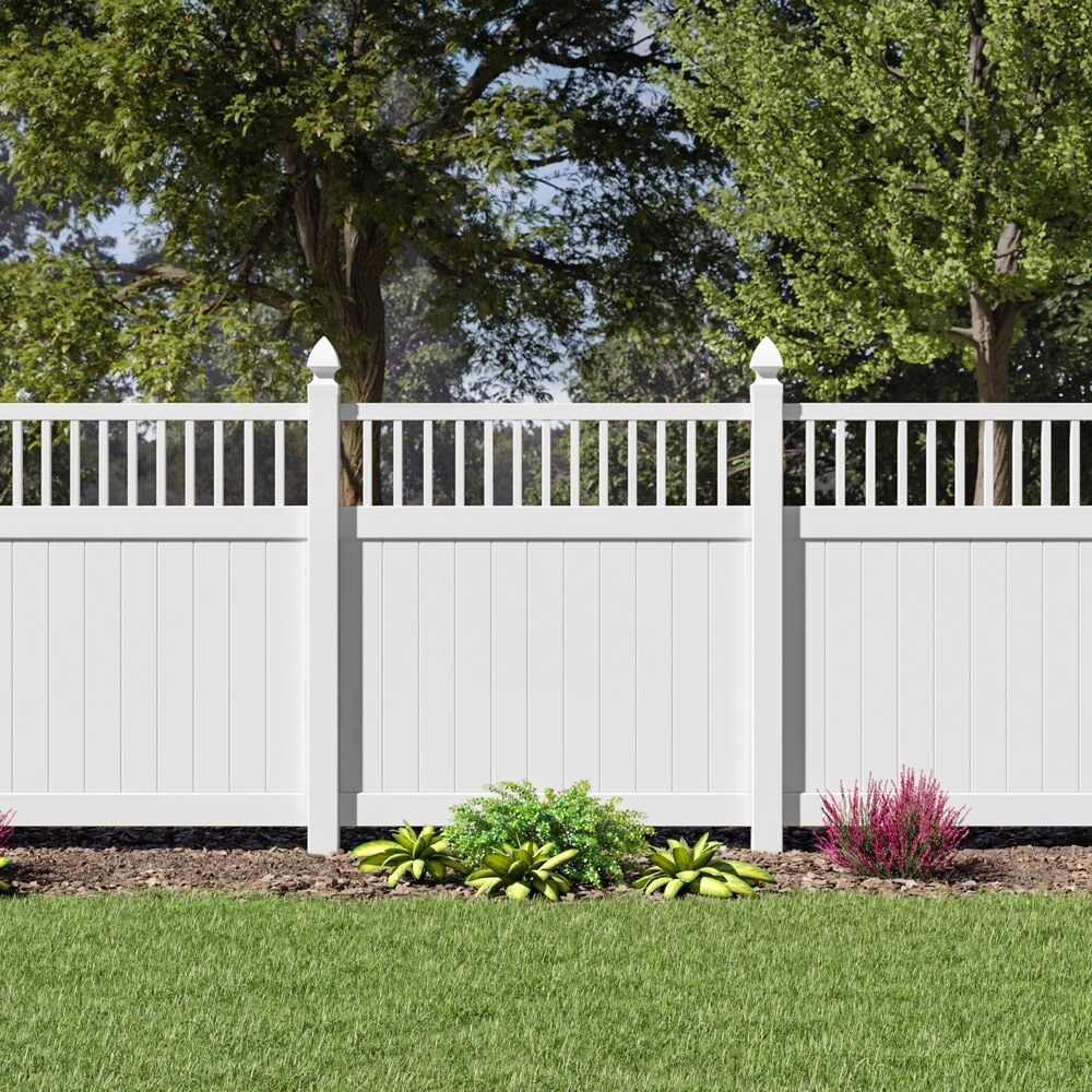 Freedom Bexley 8 5 ft H X 5 in W White Vinyl Line Fence Post In The Vinyl Fencing Department At Lowes