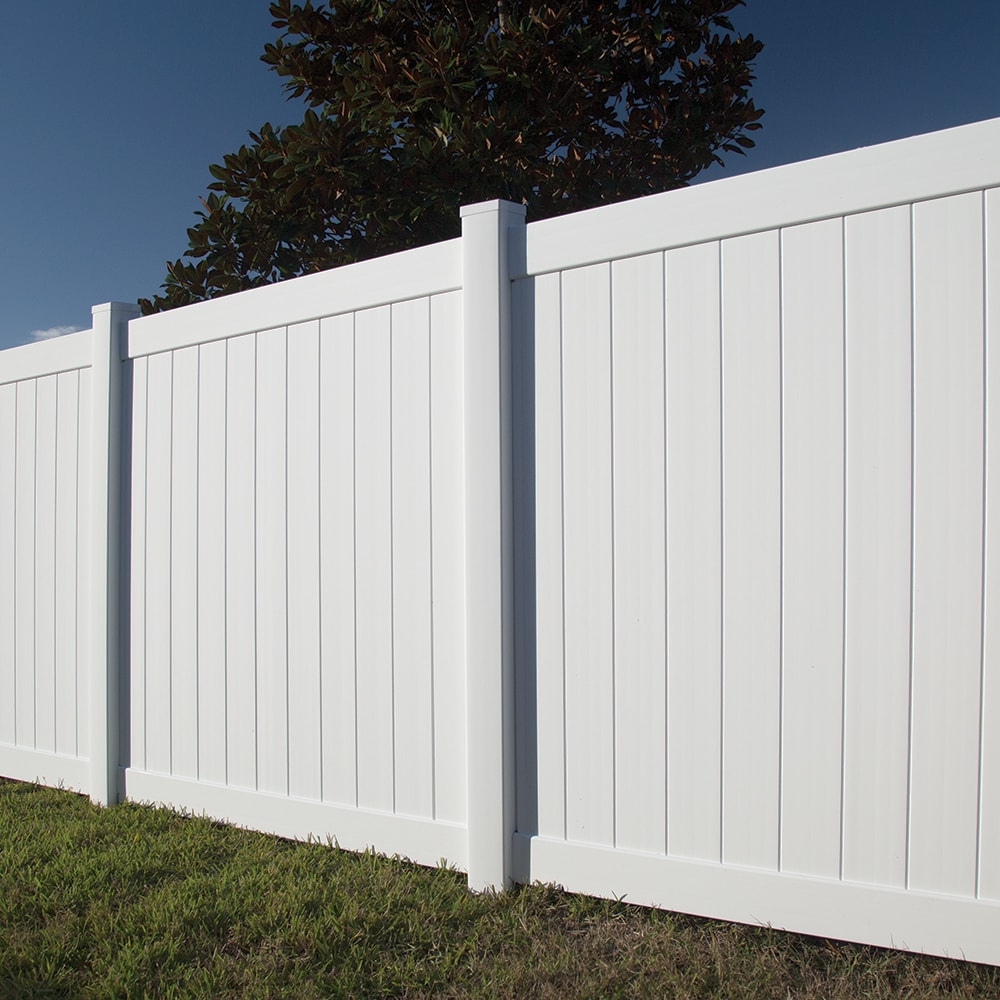 Freedom Hampton 8 5 ft H X 5 in W White Vinyl Line Fence Post In The Vinyl Fencing Department At Lowes
