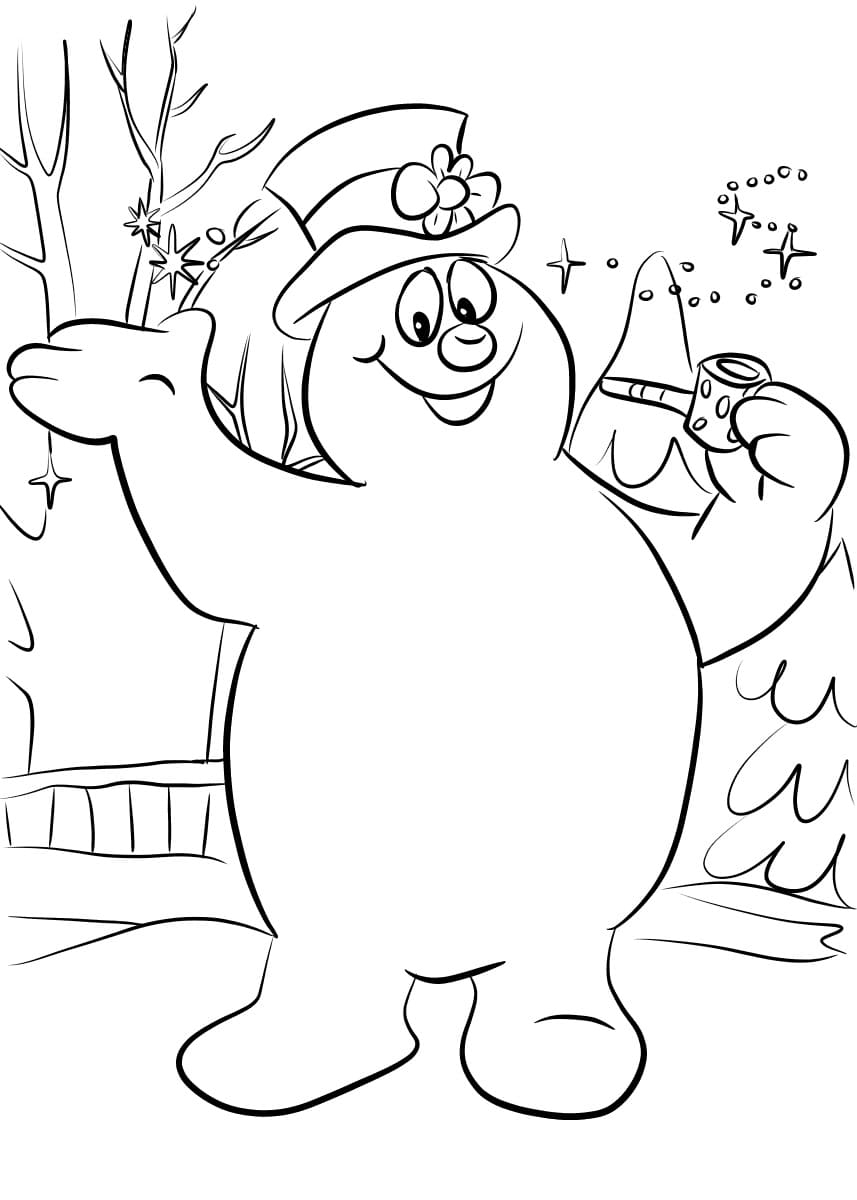 Frosty The Snowman With Kids Coloring Page Download Print Or Color Online For Free