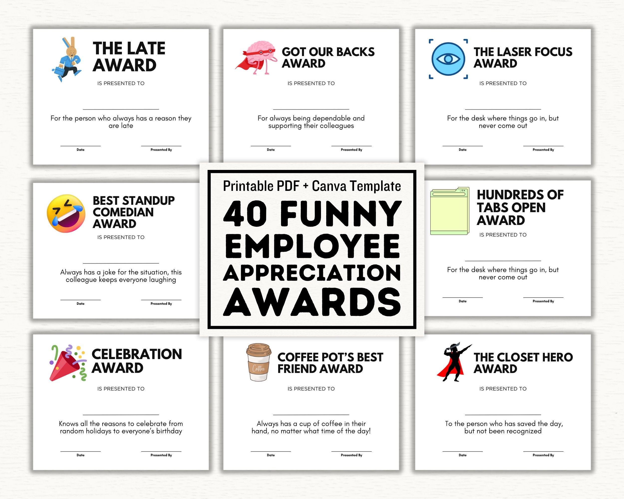 free printable funny office awards