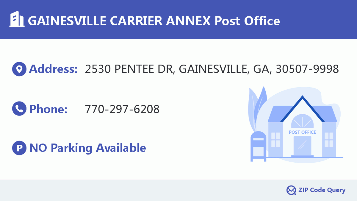 GAINESVILLE CARRIER ANNEX Post Office Georgia United States ZIP Code 5 Plus 4 