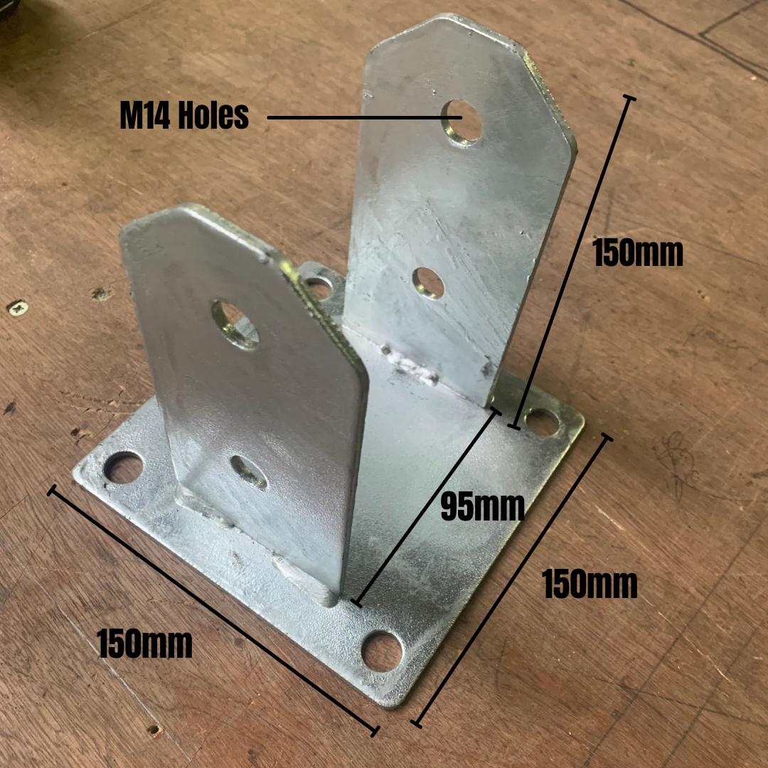Galvanised Post Brackets 100mm X 100mm Hennessy Outdoors