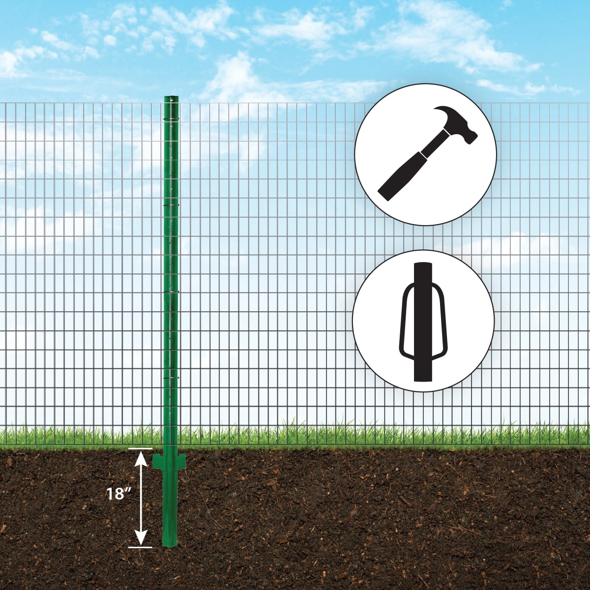 GARDEN CRAFT 84 in Powder coated Metal Universal Mounting Bracket U post For Garden Fence In The Fence Hardware Parts Tools Department At Lowes