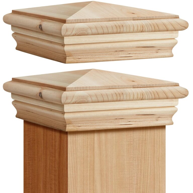Geetery 2 Pcs 4x4 Actual 3 X 5 8 Wood Newel Post Cap Fence Cedar For 3 5 Inch Post Cover Rot Resistant Decking Caps For Outdoor Fences Mailboxes Decks Amazon