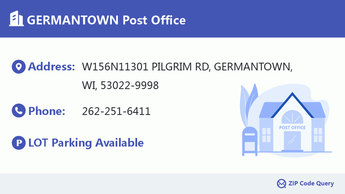 GERMANTOWN Post Office Wisconsin United States ZIP Code 5 Plus 4 