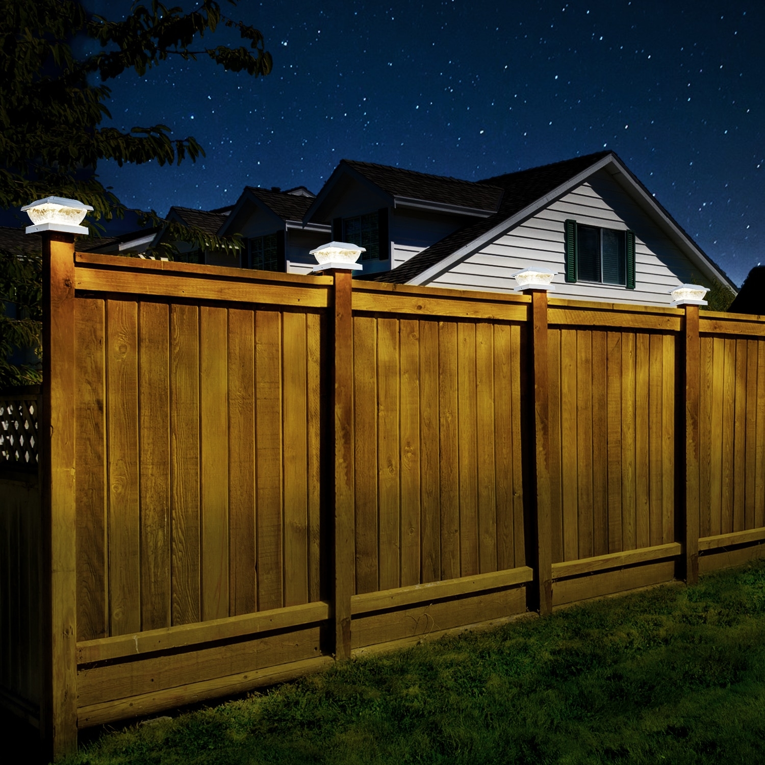 fence solar post lights